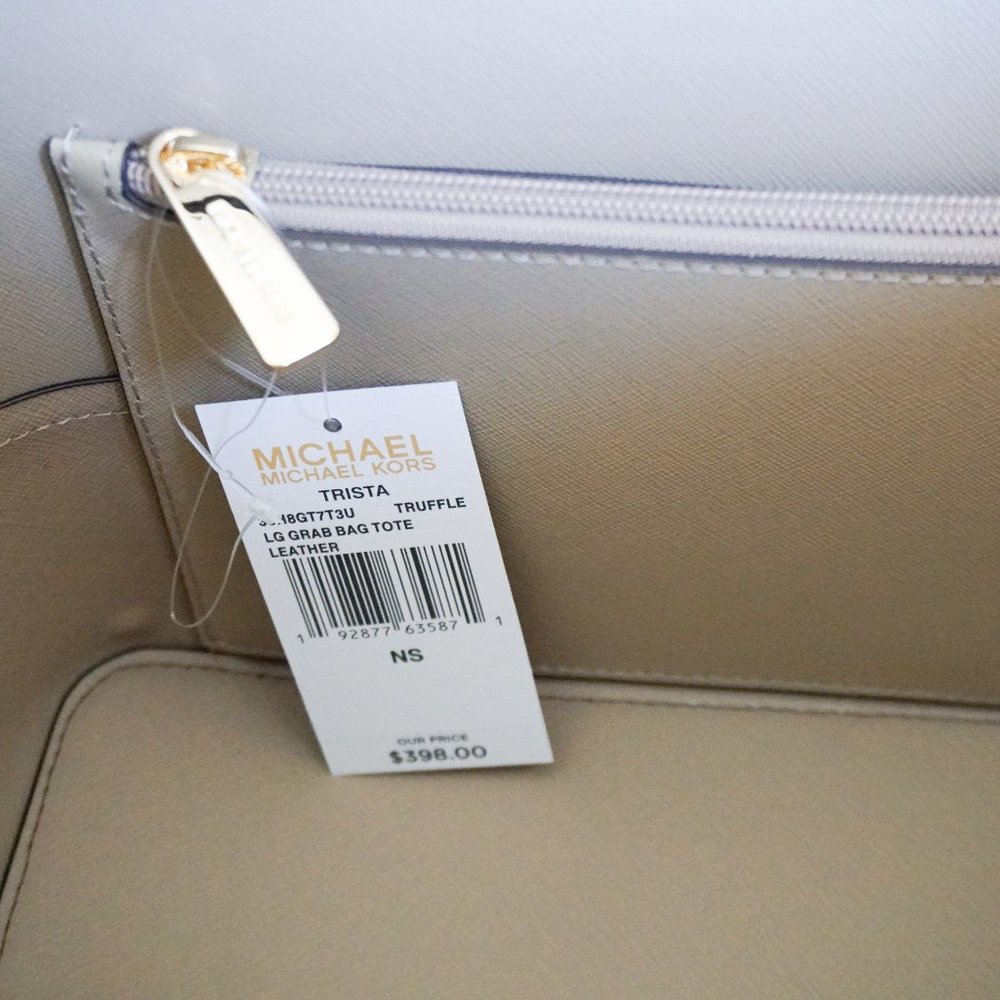 Michael Kors Trista L Grab Tote Bag Truffle - Picture 8 of 13